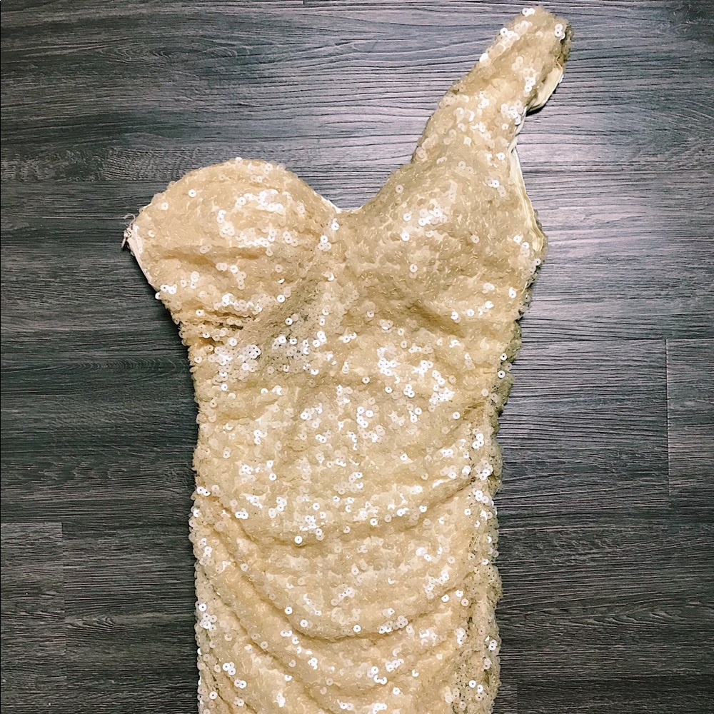 Gold pallet dress from Rare London